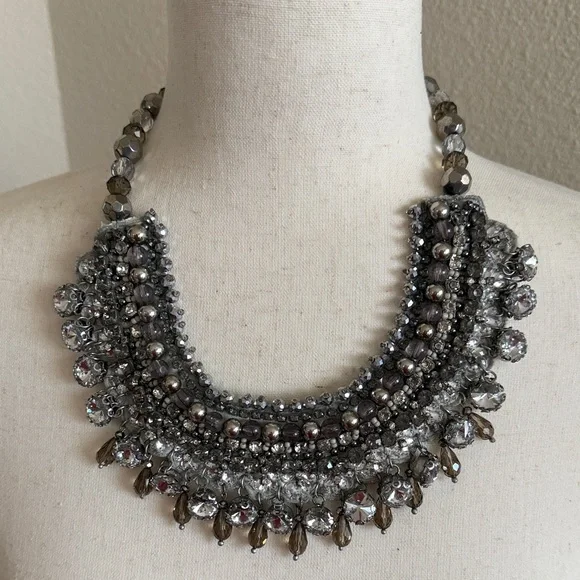 Elegant Silver and Gold Statement Necklace Chicos - Picture 2 of 9